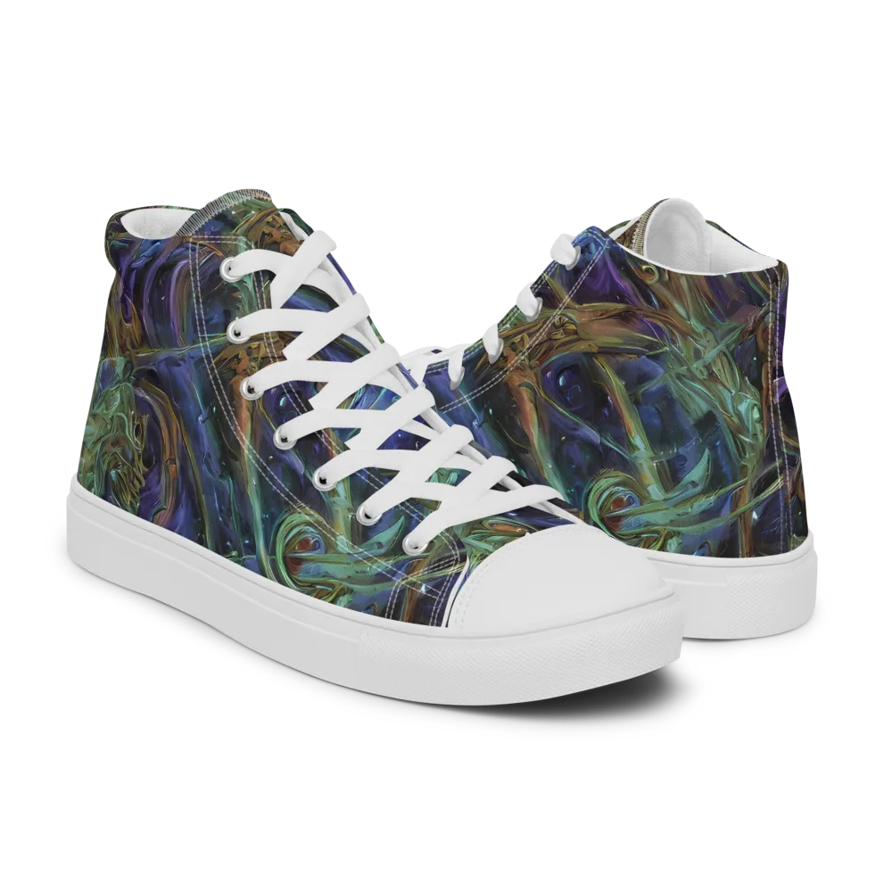 Neptune’s Garden on Women's High Top Canvas Shoes — Right