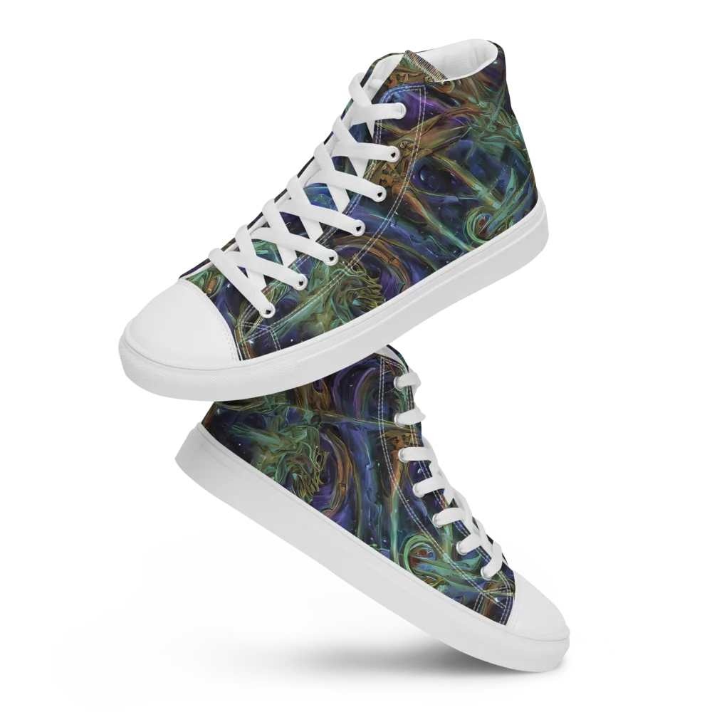 Neptune’s Garden on Women's High Top Canvas Shoes — Front
