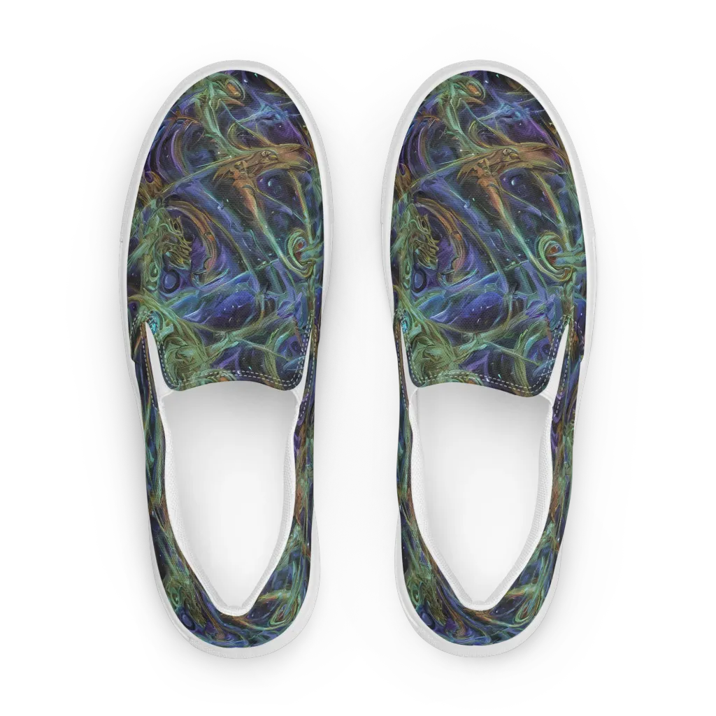 Neptune’s Garden on Men's Slip-On Canvas Shoes — Front
