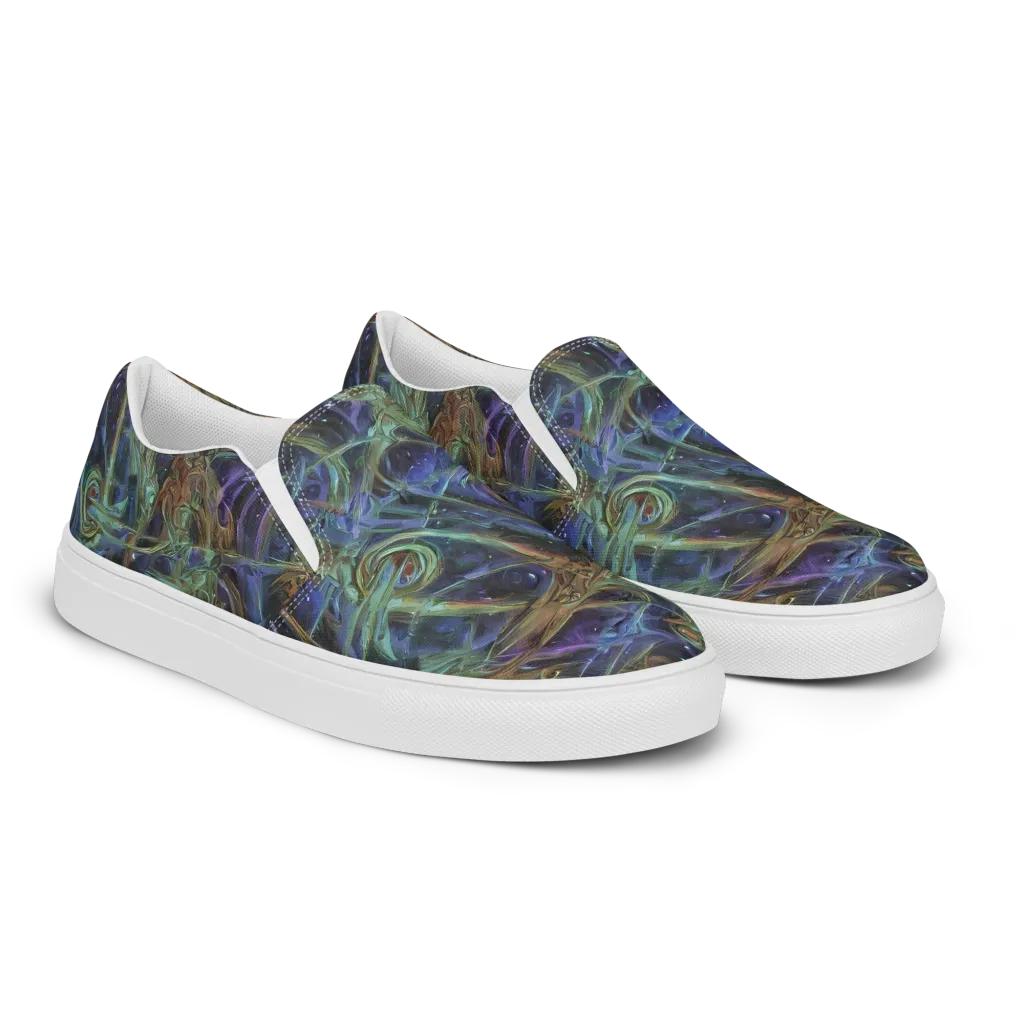 Neptune’s Garden on Men's Slip-On Canvas Shoes — Right Front
