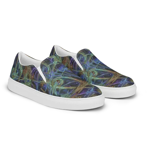 Neptune’s Garden on a Men's Slip-On Canvas Shoes