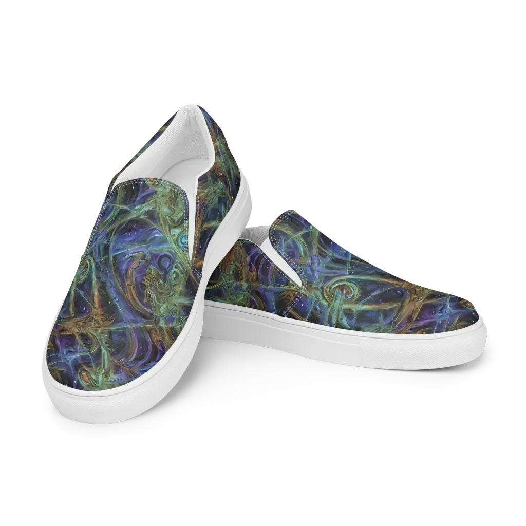 Neptune’s Garden on Men's Slip-On Canvas Shoes — Left Front