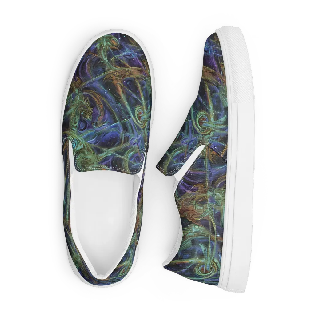 Neptune’s Garden on Men's Slip-On Canvas Shoes — Front