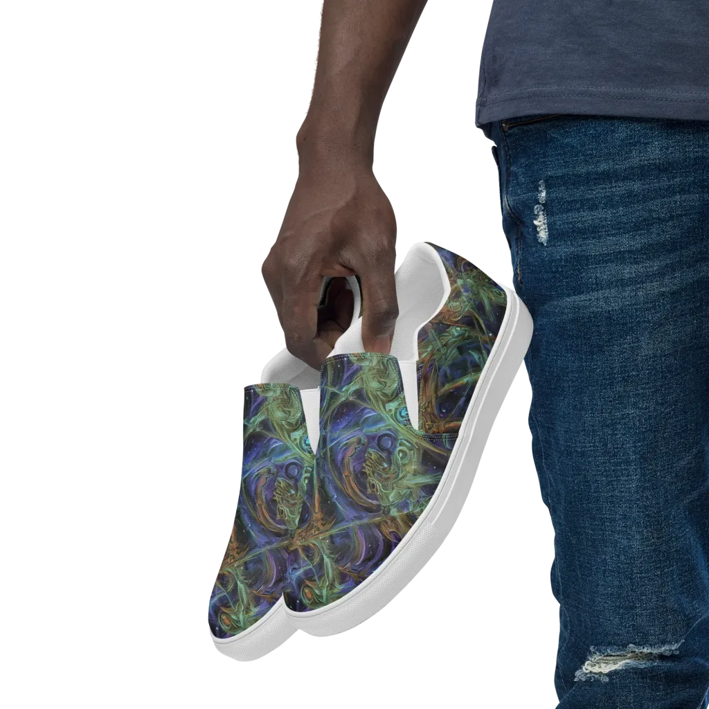 Neptune’s Garden on Men's Slip-On Canvas Shoes — Left Front