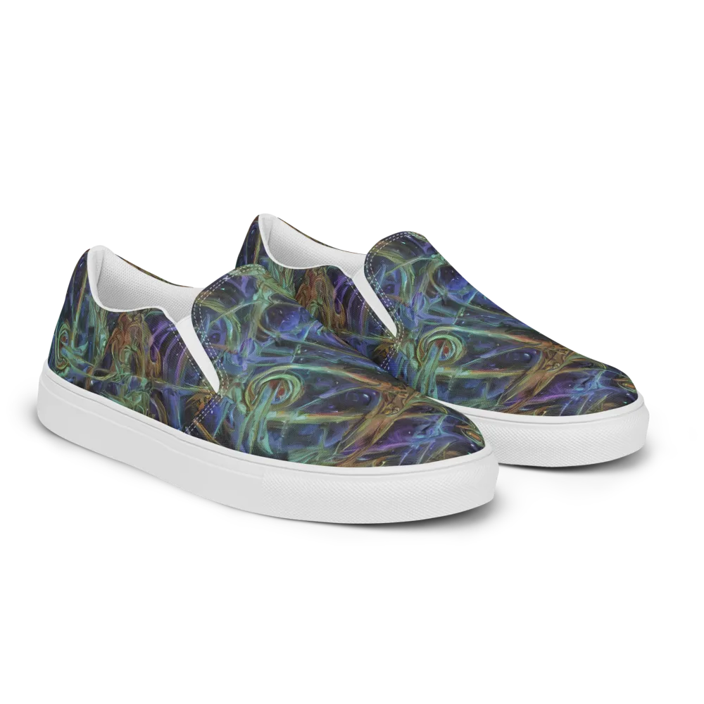 Neptune’s Garden on Women's Slip-On Canvas Shoes — Right Front
