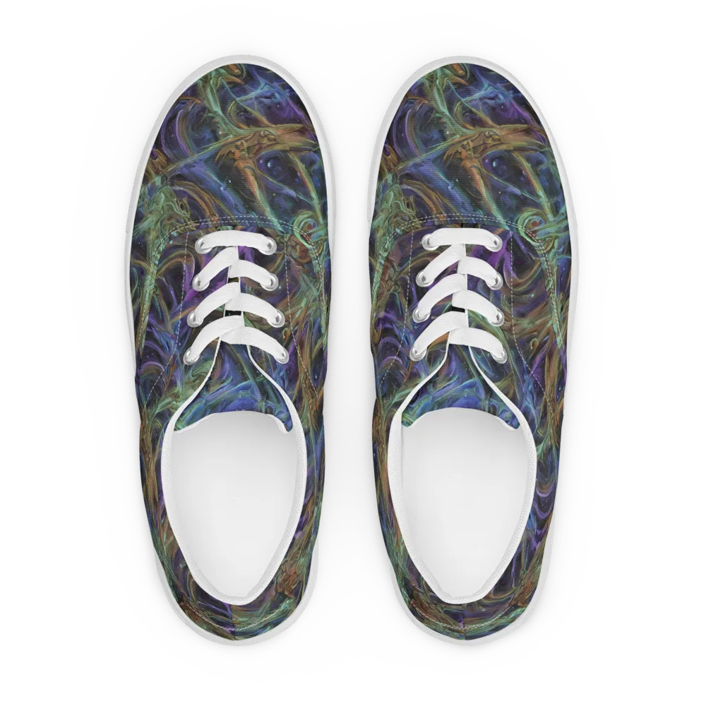 Neptune’s Garden on Men's Lace-Up Canvas Shoes — Front