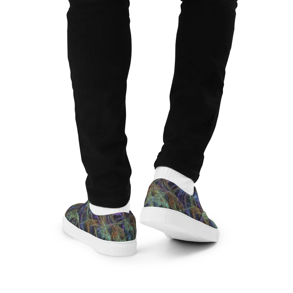 Neptune’s Garden on Men's Lace-Up Canvas Shoes — Back