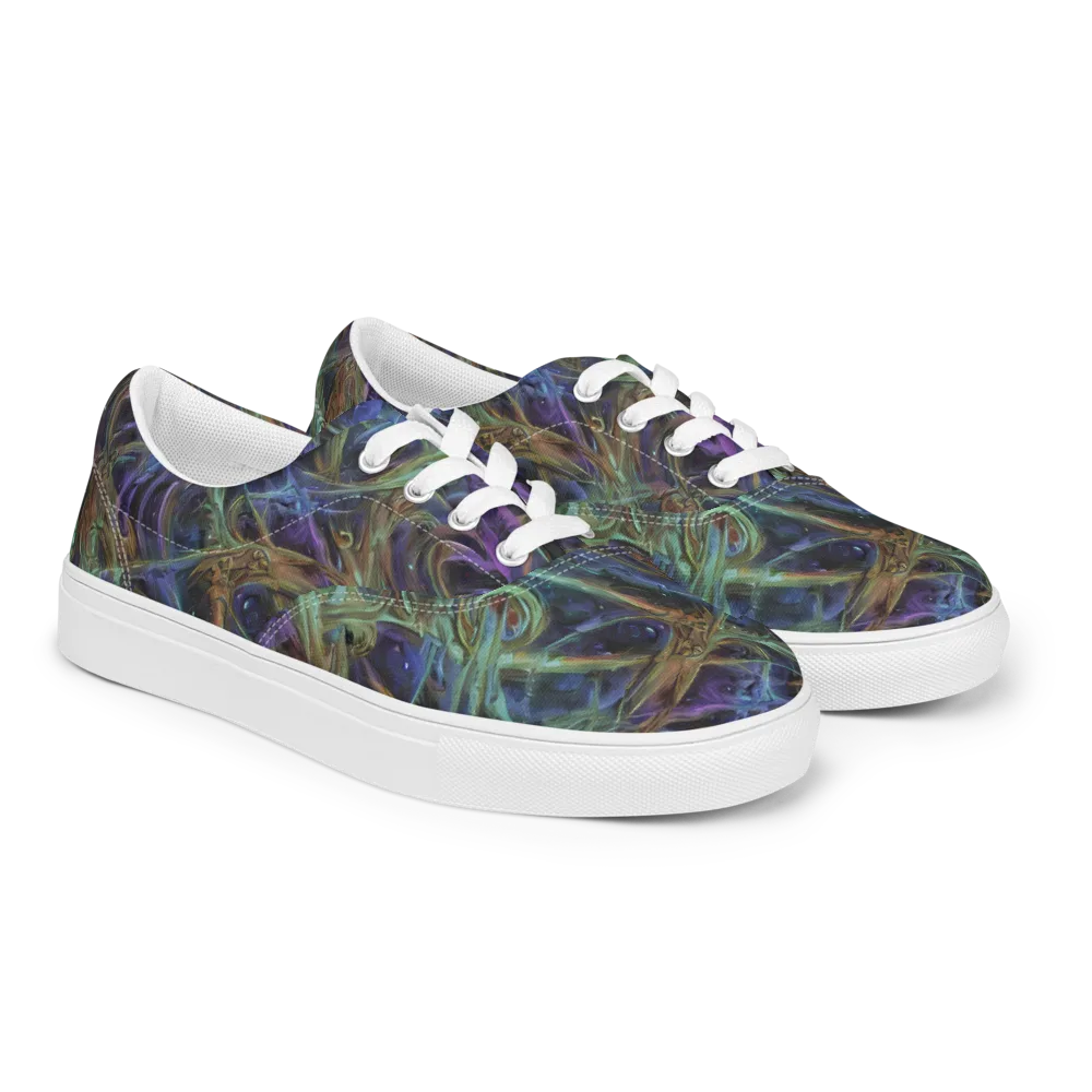 Neptune’s Garden on Men's Lace-Up Canvas Shoes — Right Front