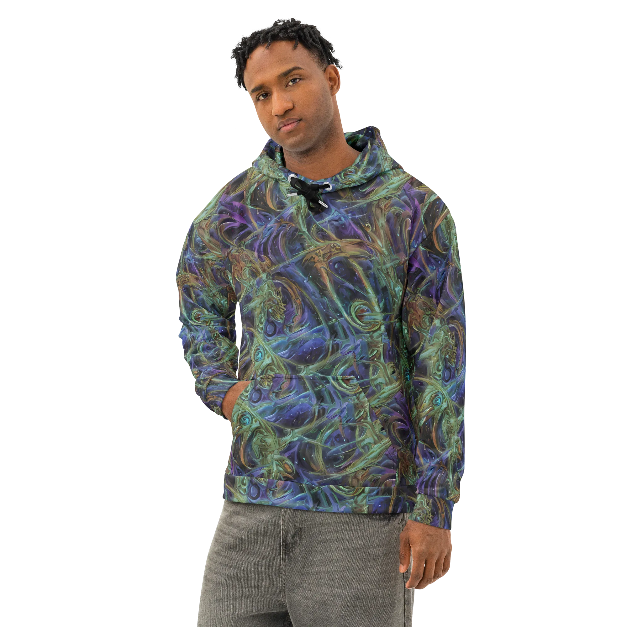 Neptune’s Garden on Cotton Hoodie — Left Front