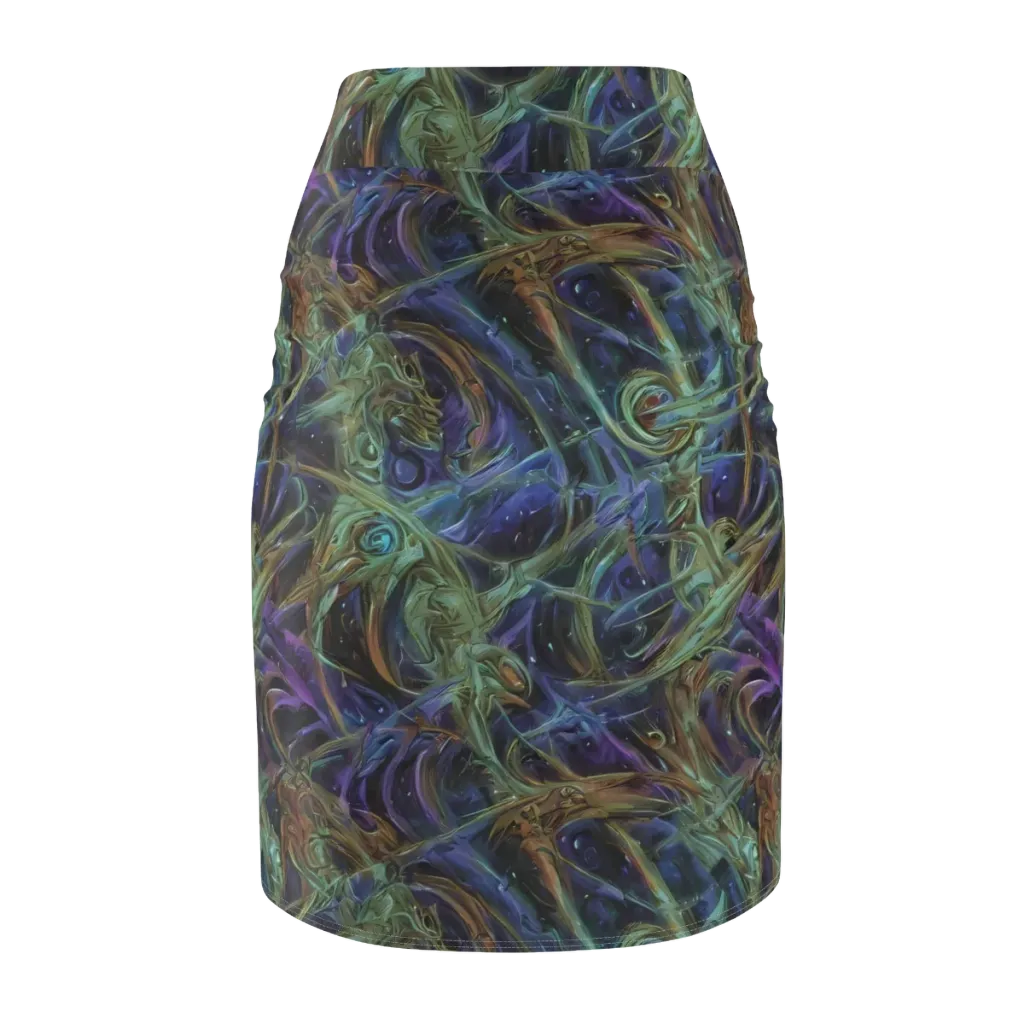 Neptune’s Garden on Pencil Skirt — Back