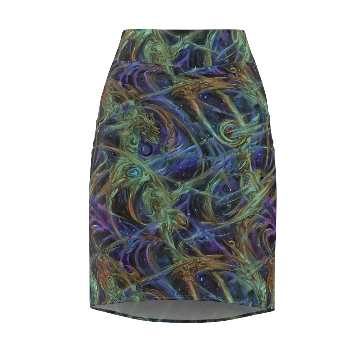 Neptune’s Garden on Pencil Skirt — Front