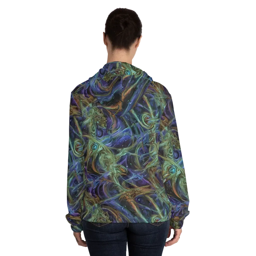 Neptune’s Garden on Women's Full-Zip Hoodie — Back On Person