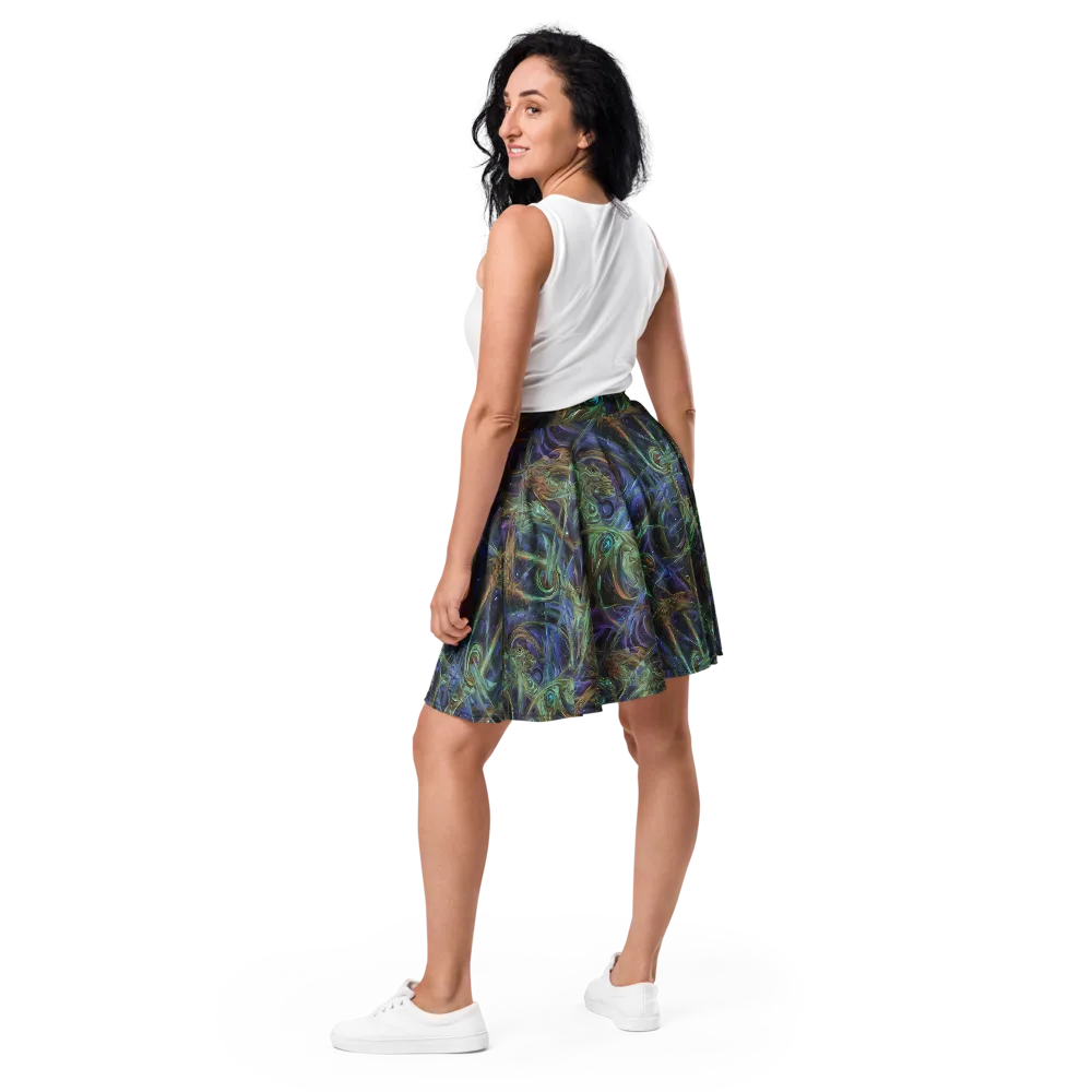 Neptune’s Garden on Skater Skirt — Back