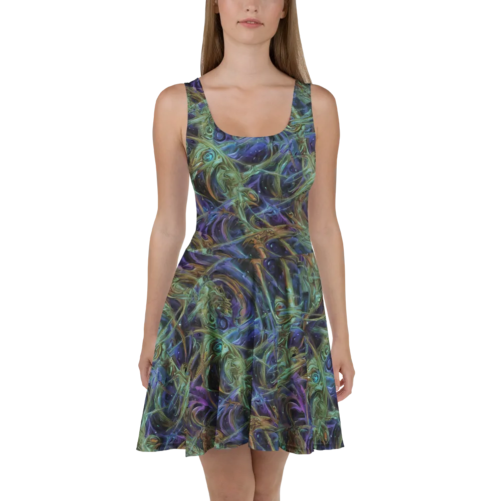 Neptune’s Garden on Skater Dress — Front
