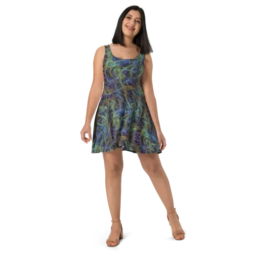 Neptune’s Garden on a Skater Dress