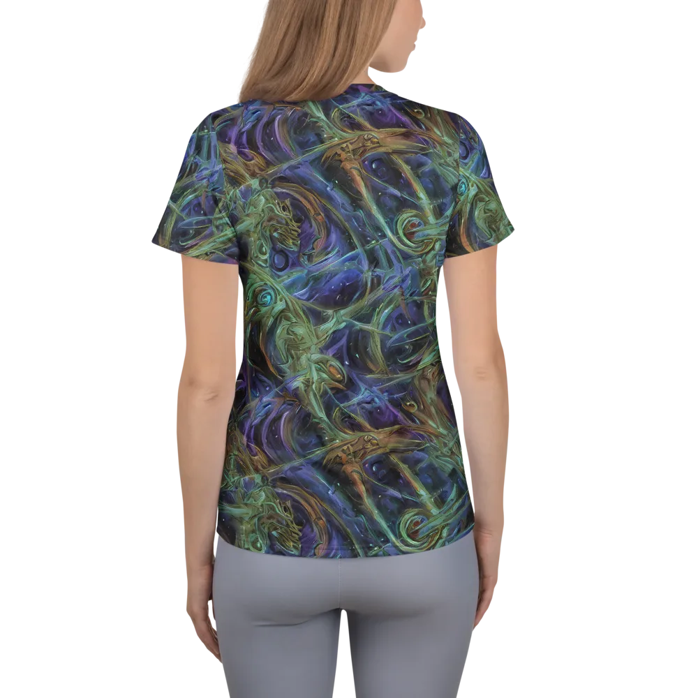 Neptune’s Garden on Women's Athletic T-Shirt — Back