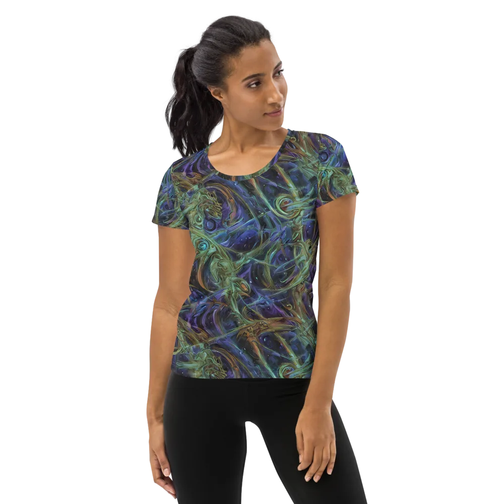 Neptune’s Garden on Women's Athletic T-Shirt — Front