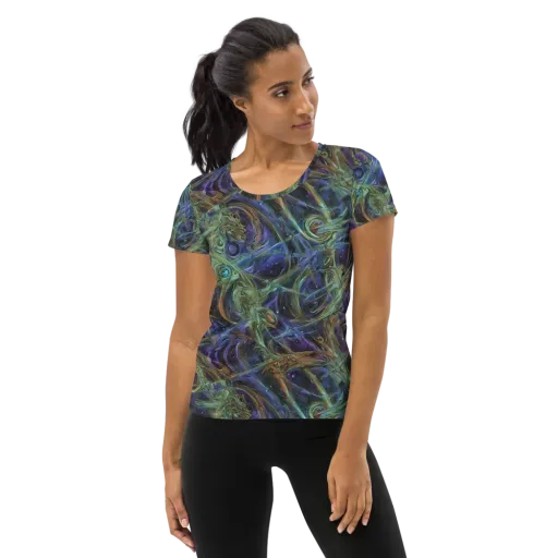 Neptune’s Garden on a Women's Athletic T-Shirt