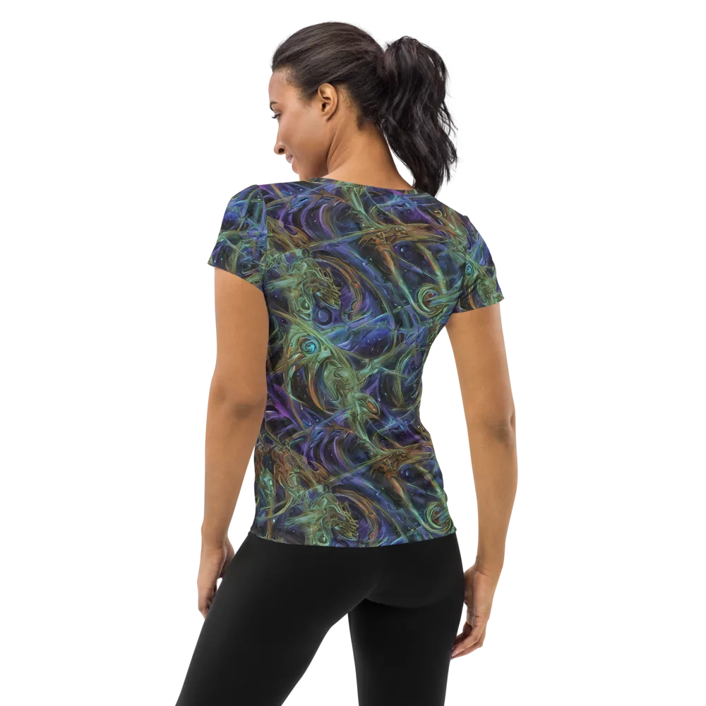 Neptune’s Garden on Women's Athletic T-Shirt — Back