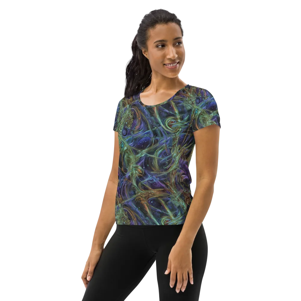 Neptune’s Garden on Women's Athletic T-Shirt — Left