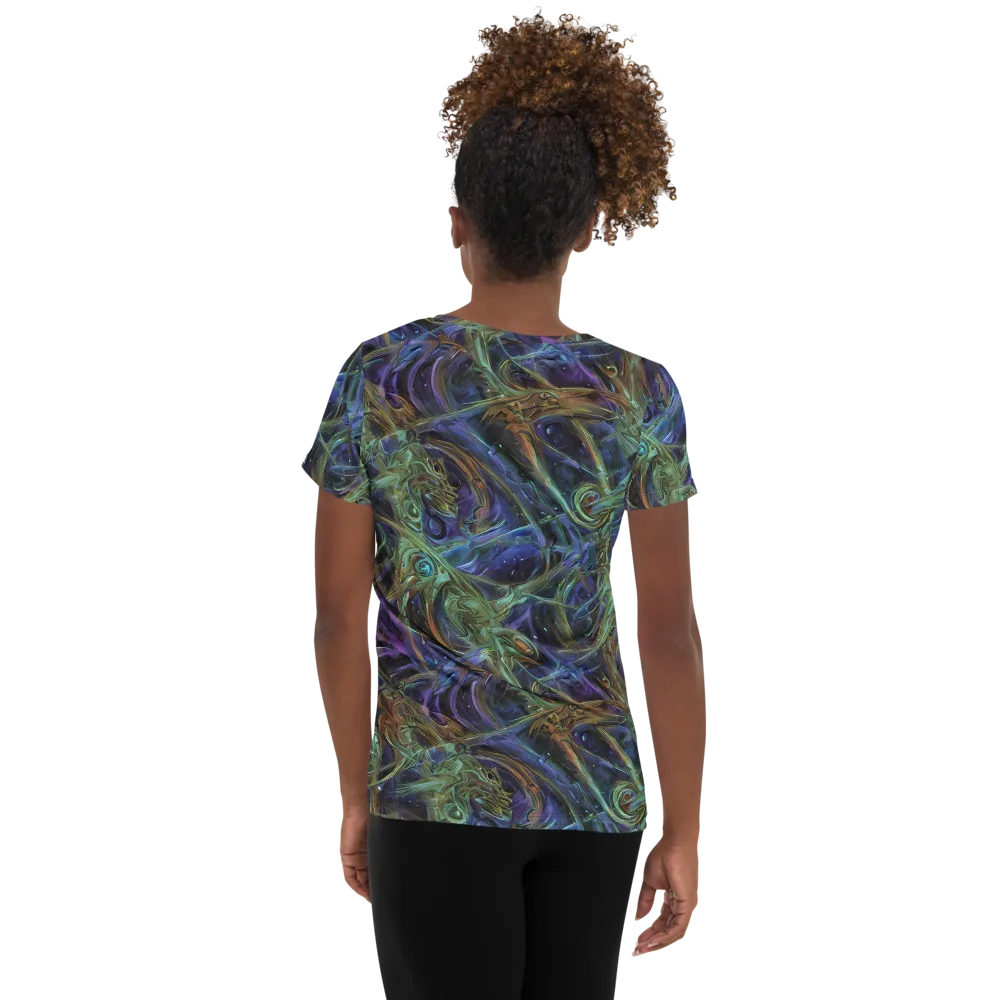 Neptune’s Garden on Women's Athletic T-Shirt — Back