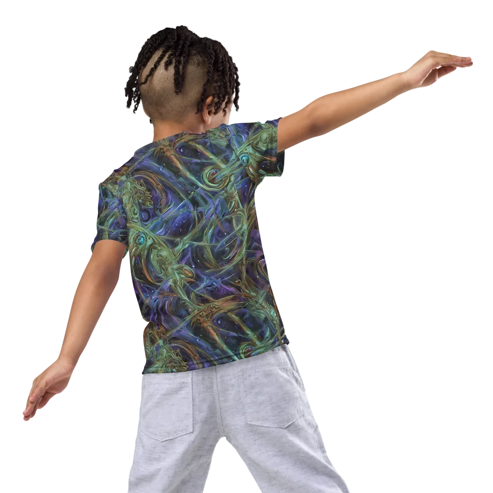 Neptune’s Garden on Kids Crew Neck T-Shirt — Back