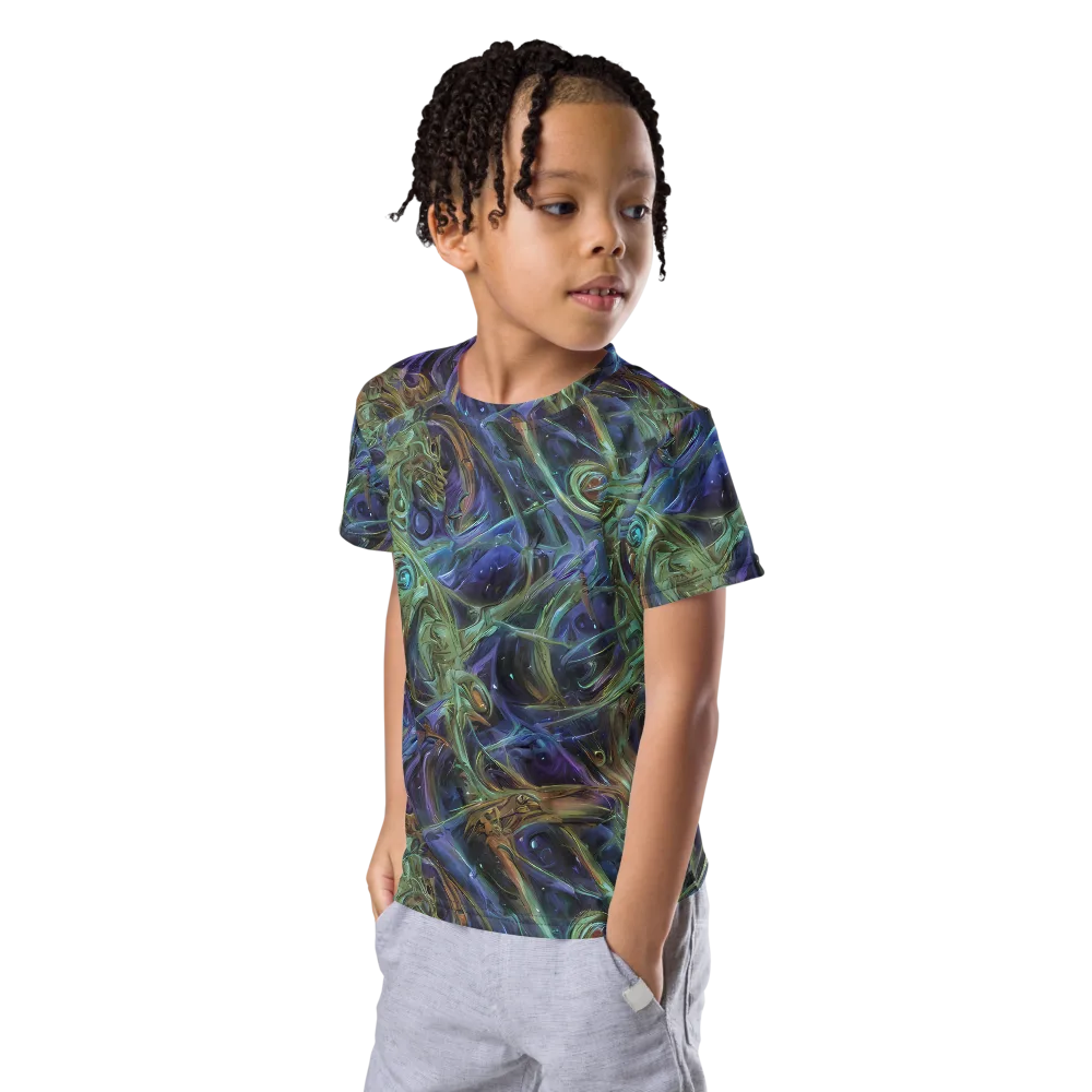 Neptune’s Garden on Kids Crew Neck T-Shirt — Left Front