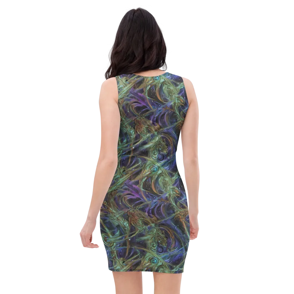 Neptune’s Garden on Bodycon Dress — Back