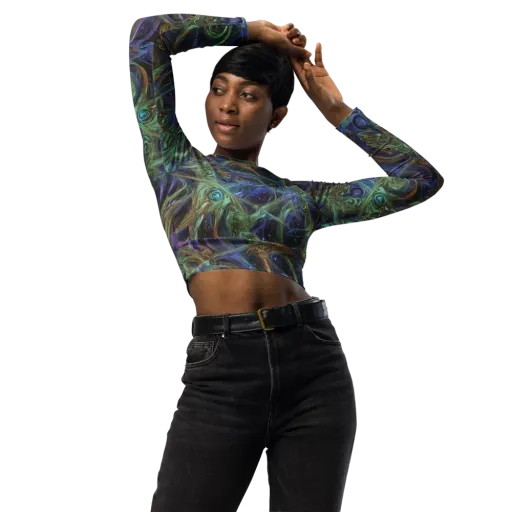 Neptune’s Garden on a Long Sleeve Crop Top