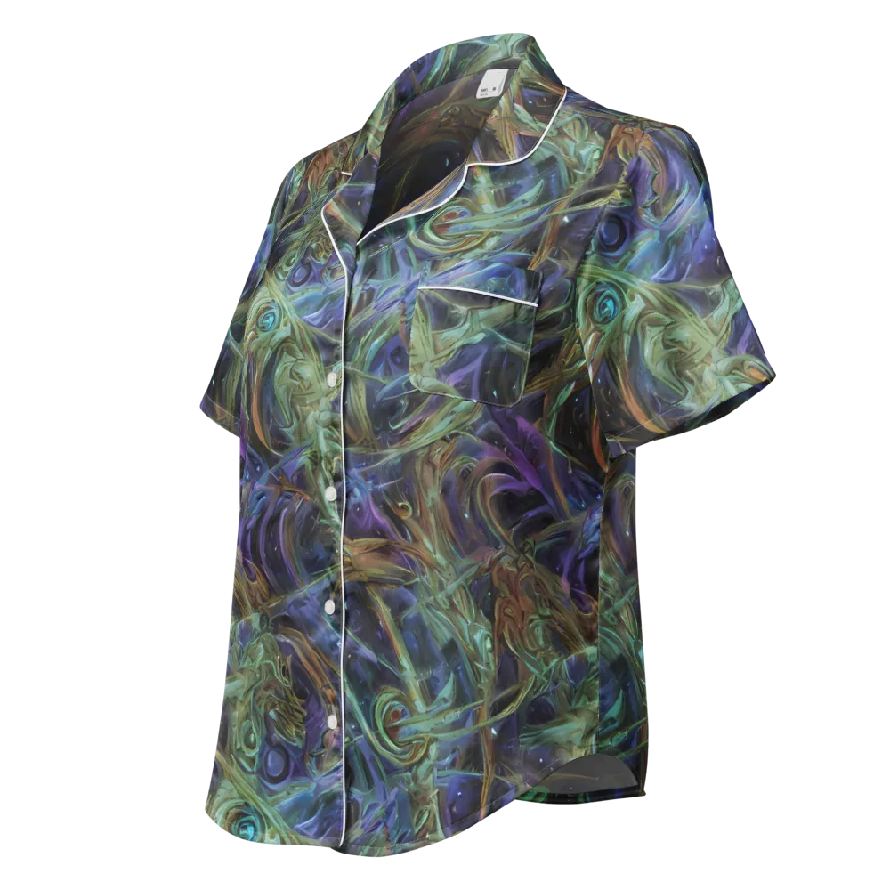 Neptune’s Garden on Women's Short Sleeve Pajama Top — Left Front