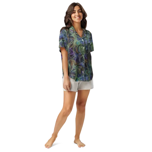 Neptune’s Garden on a Women's Short Sleeve Pajama Top