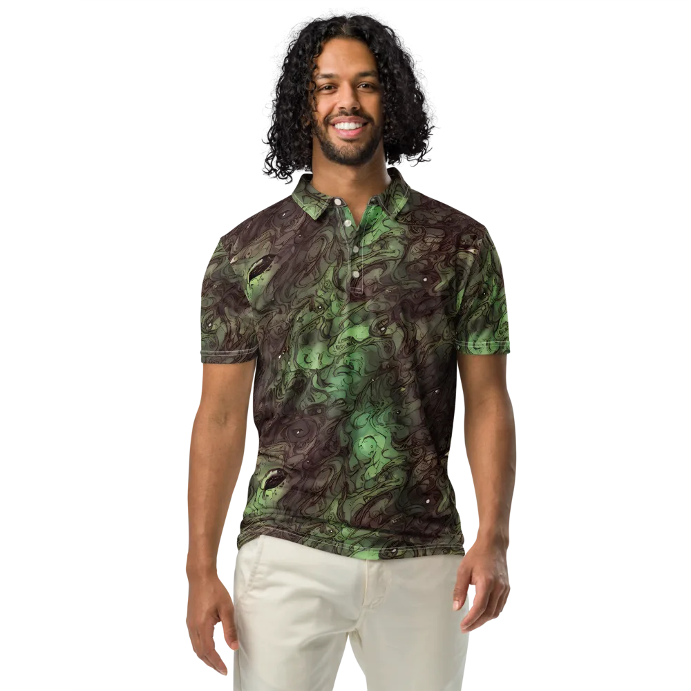 Mossborn Masquerade on Men's Slim Fit Polo Shirt — Front