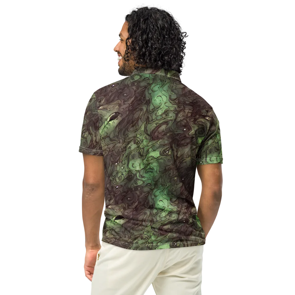 Mossborn Masquerade on Men's Slim Fit Polo Shirt — Back