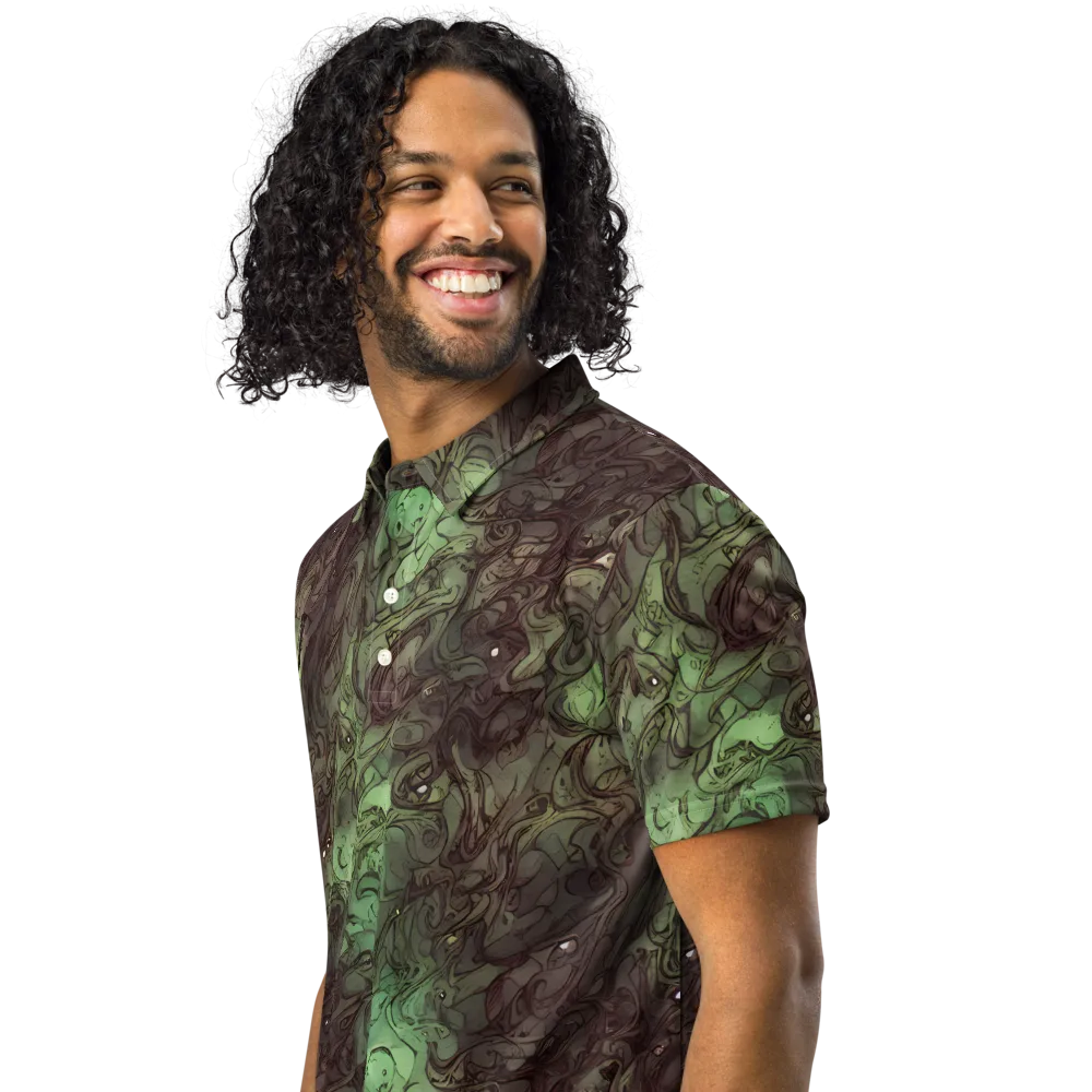 Mossborn Masquerade on Men's Slim Fit Polo Shirt — Left Front