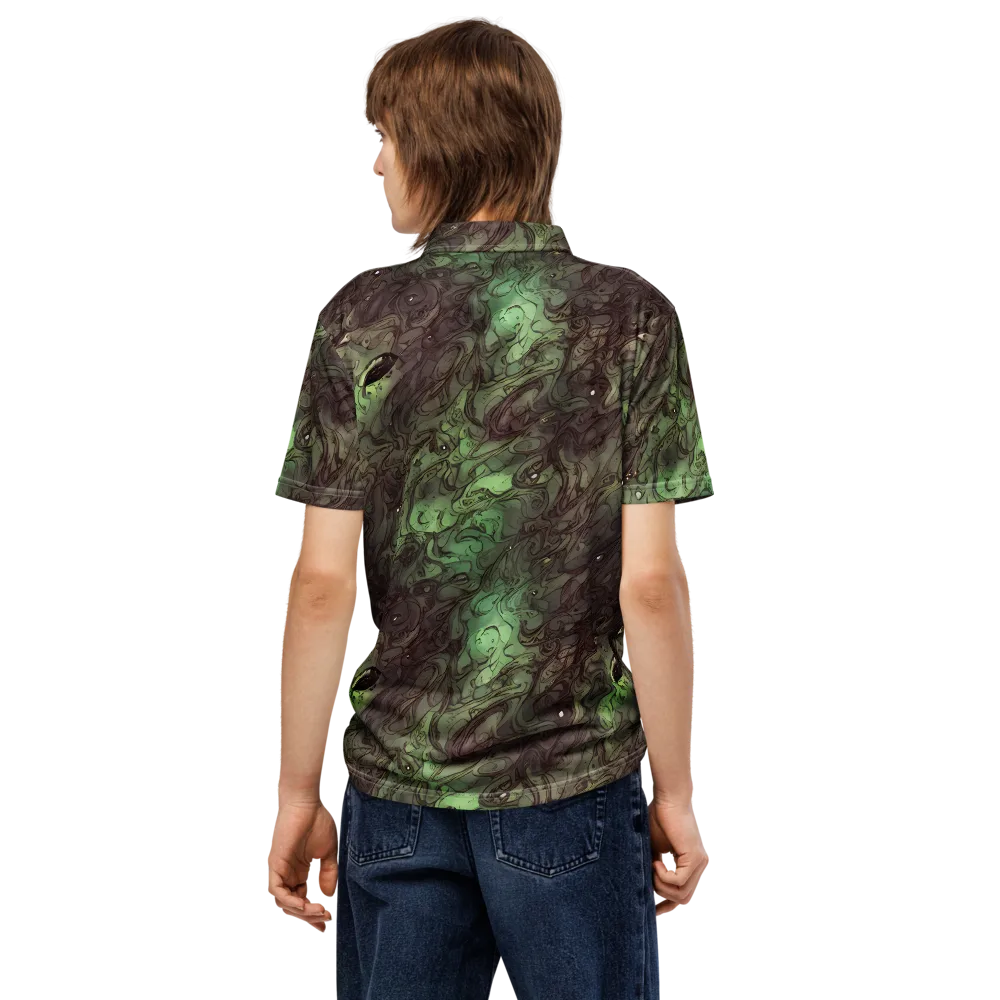 Mossborn Masquerade on Men's Slim Fit Polo Shirt — Back