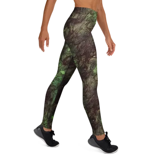 Mossborn Masquerade on a Yoga Leggings