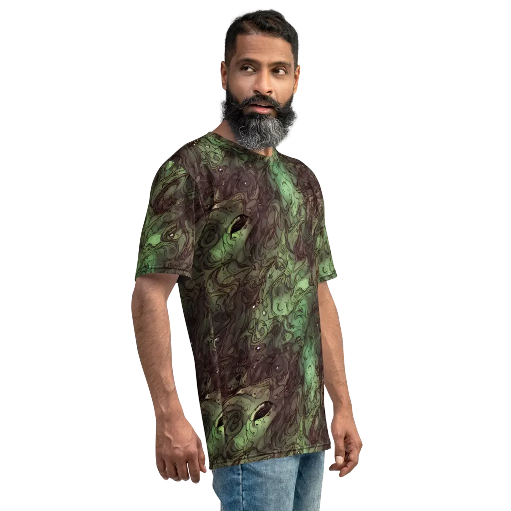 Mossborn Masquerade on Men's Crew Neck T-Shirt — Right