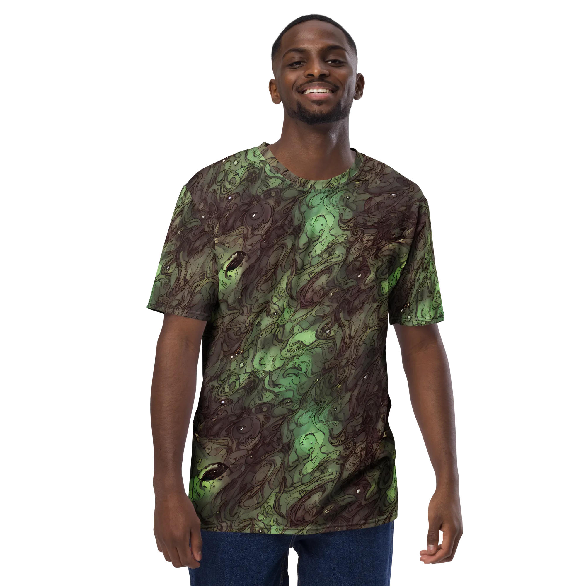 Mossborn Masquerade on Men's Crew Neck T-Shirt — Front