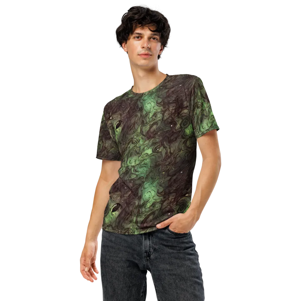 Mossborn Masquerade on Men's Crew Neck T-Shirt — Front