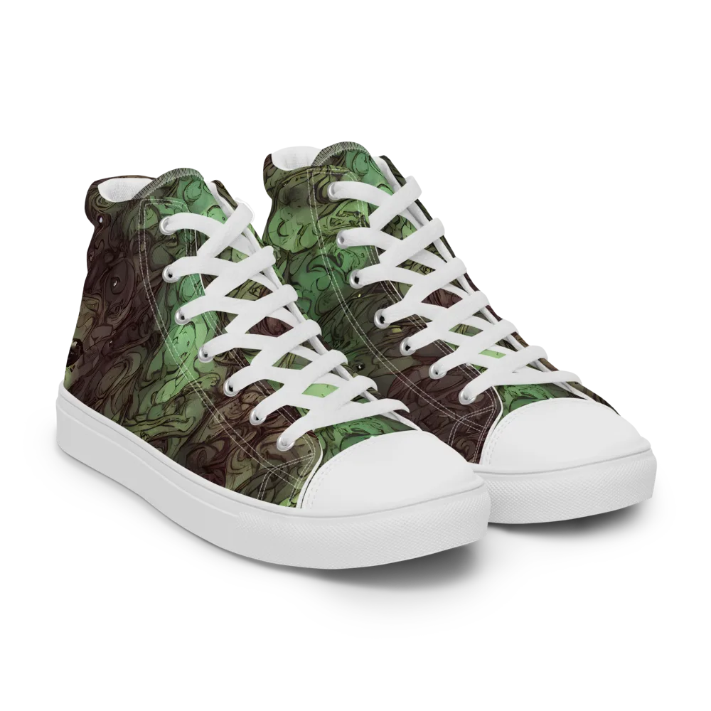 Mossborn Masquerade on Men's High Top Canvas Shoes — Right Front