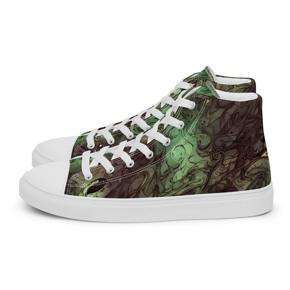 Mossborn Masquerade on Men's High Top Canvas Shoes — Left