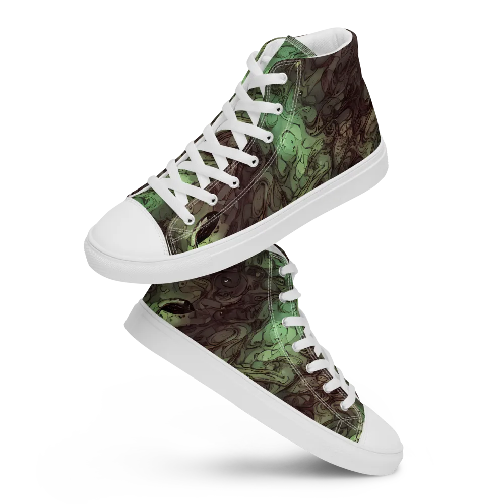 Mossborn Masquerade on Men's High Top Canvas Shoes — Front