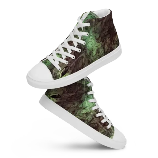 Mossborn Masquerade on a Men's High Top Canvas Shoes