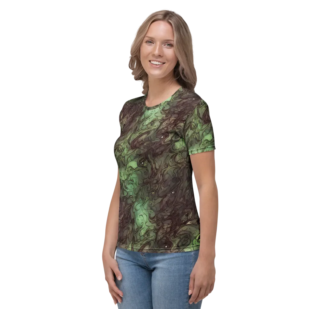 Mossborn Masquerade on Women's Crew Neck T-Shirt — Left