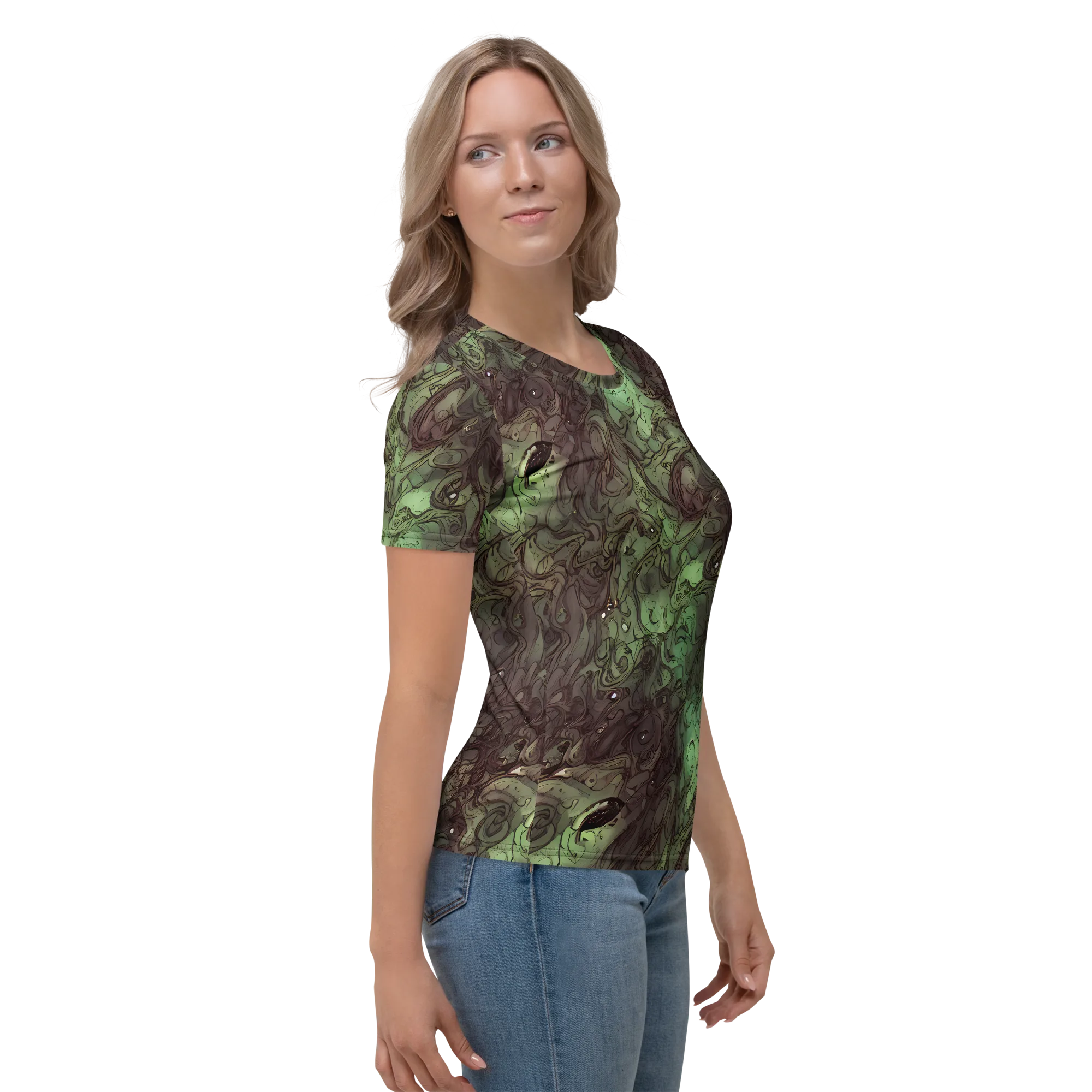 Mossborn Masquerade on Women's Crew Neck T-Shirt — Right