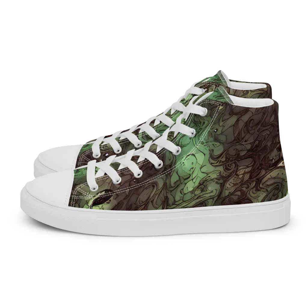Mossborn Masquerade on Women's High Top Canvas Shoes — Left
