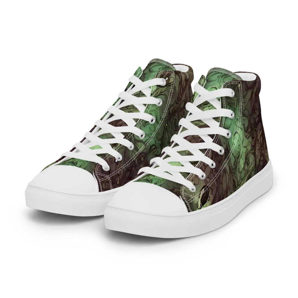 Mossborn Masquerade on Women's High Top Canvas Shoes — Left Front