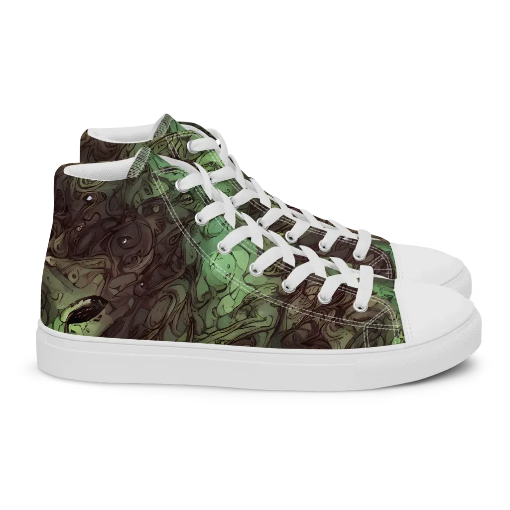 Mossborn Masquerade on Women's High Top Canvas Shoes — Right