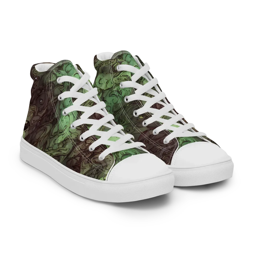Mossborn Masquerade on Women's High Top Canvas Shoes — Right Front