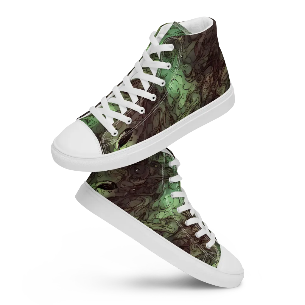 Mossborn Masquerade on Women's High Top Canvas Shoes — Front